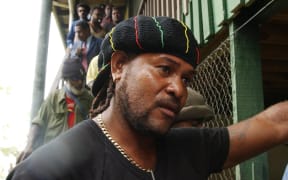 Jimmy Rasta, leader of the Malaita Eagle Force militia, in Solomon Islands in July 2003