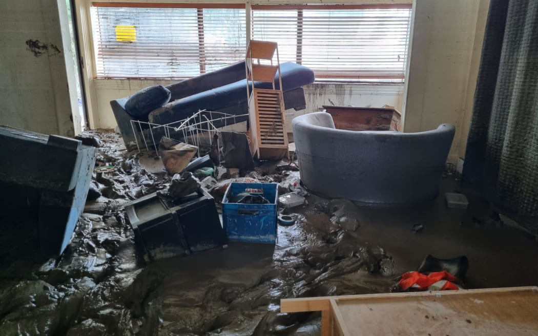 Ethan Cross and Lily Fearn's cyclone hit property in North Shore Road on the flat in Eskdale, Hawke's Bay