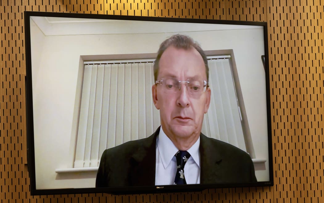 12 December 2023 Peter Meecham/The Press 
International medical expert Prof Charles Deacon appears over audio visual link during the coronial inquest into the 2019 Christchurch mosque attacks held at the Christchurch high Court.