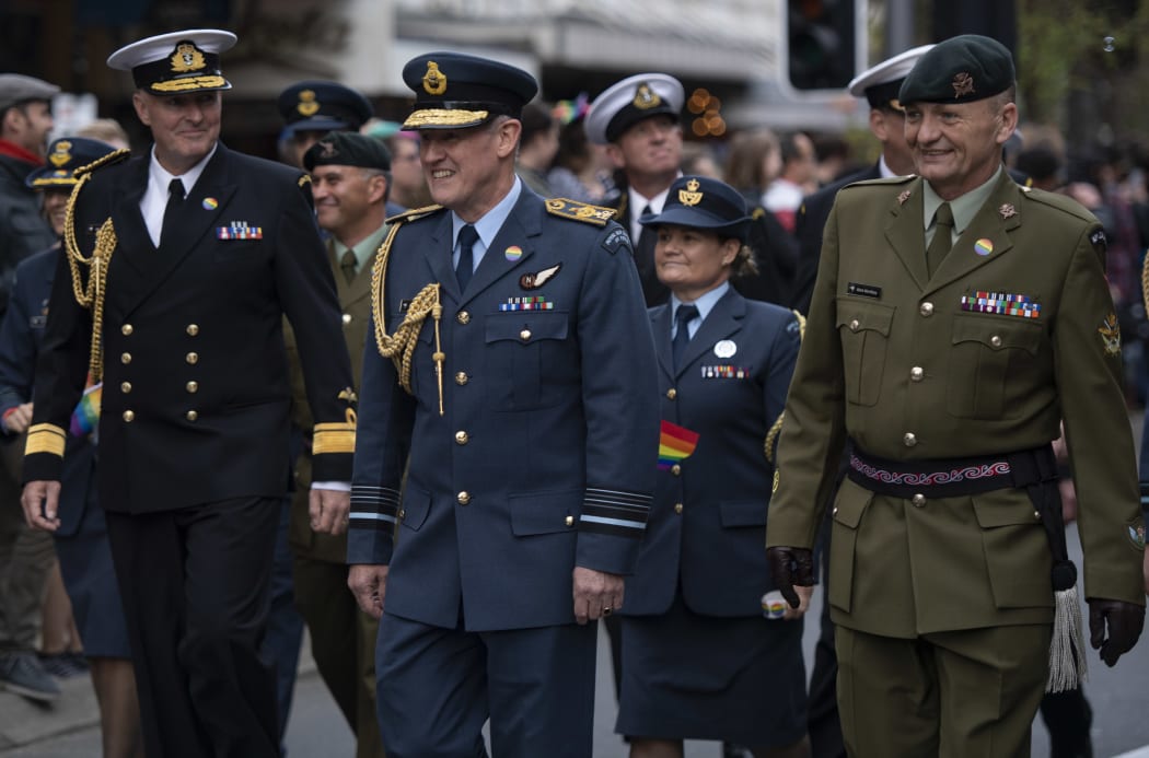 Air Marshal Kevin Short is the first Chief of Defence Force to march in the Wellington International Pride Parade