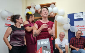 Labour's Georgie Dansey on the evening of the Hamilton West by-election. 10 December 2022.