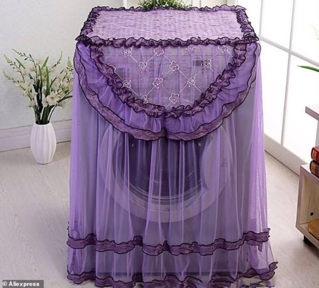 purple washing machine cover