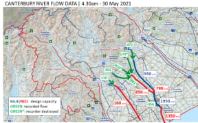 Canterbury river flow data on 30 May 2021