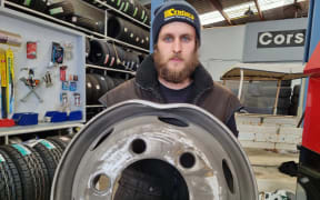 Corson Tyres foreman Lain Rice says the number of damaged wheel rims being brought in has skyrocketed.