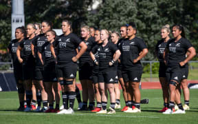 The Black Ferns perform their haka.