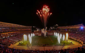The opening ceremony of the World Masters Games in Auckland, April 2017.