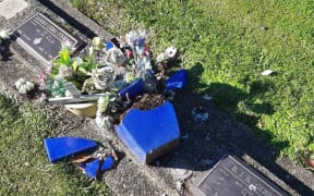 The Hauraki District Council posted photos of damage to graves at the Waihi Cemetery on Friday.