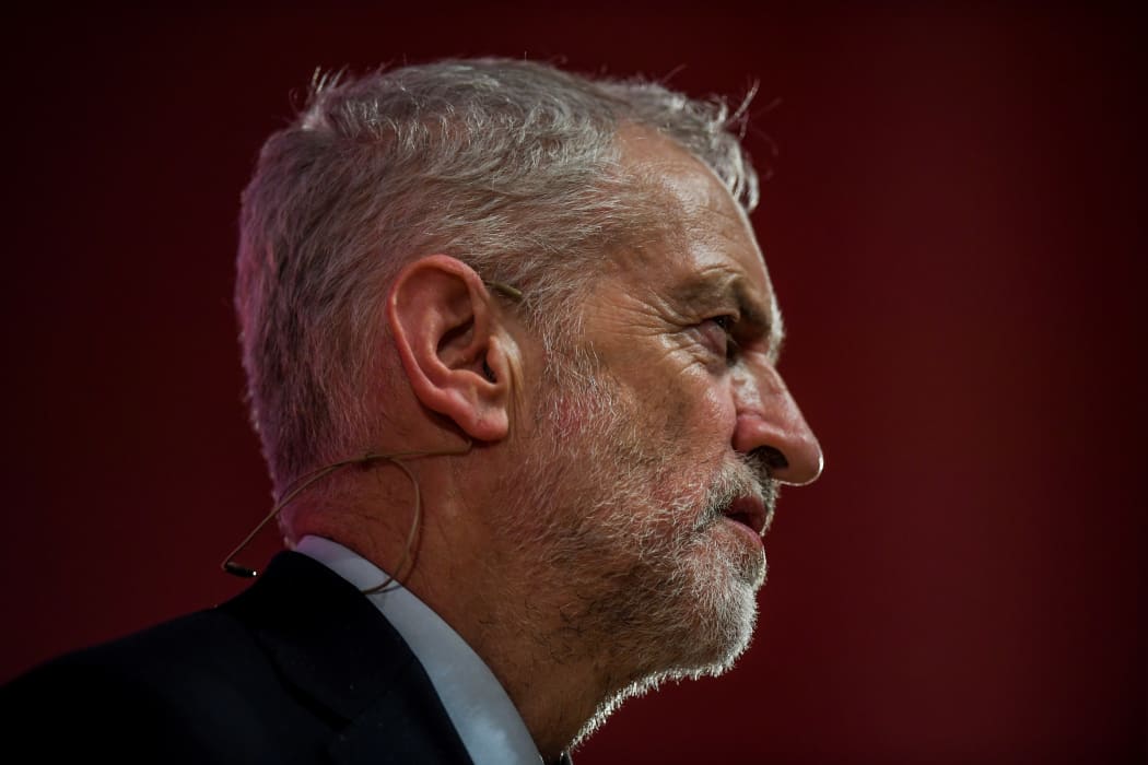 British Opposition Leader Jeremy Corbyn delivers a speech at the XI Party of European Socialists Congress under the theme "Fair, Free, Sustainable - The Progressive Europe We Want", at ISCTE - University Institute of Lisbon in Lisbon on December 7, 2018. (Photo by PATRICIA DE MELO MOREIRA / AFP)