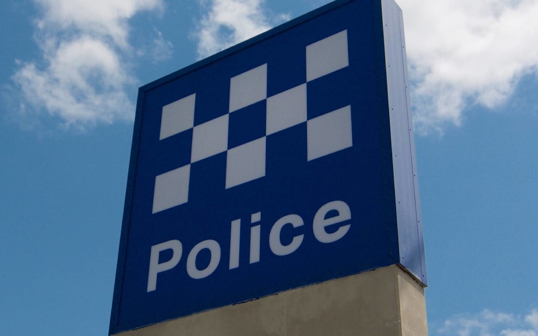 Brisbane, Queensland, Australia - 29th October 2019 : View of the australian Police sign against a blue sky located outside a police station in Greenslopes, Brisbane, Australia