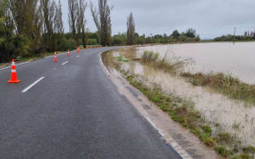 Another side of Tikokino Road, near the town of Waipawa in Central Hawke's Bay, has been flooded after heavy rain hit the region.