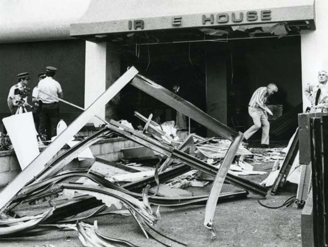 Bomb damage to the Wanganui computer centre, 1982
