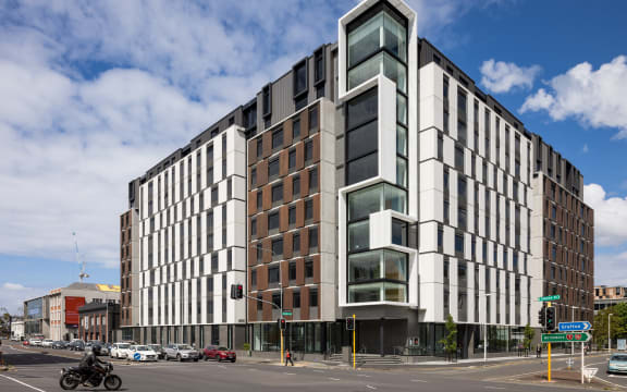 The new University of Auckland accommodation on Stanley Street.
