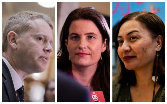Chris Hipkins, Nicola Willis and Marama Davidson