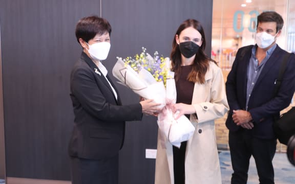 Prime Minister Jacinda Ardern touches down in Singapore.