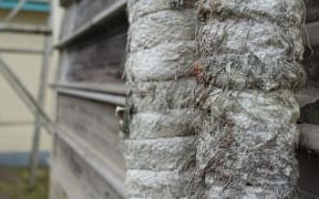 Asbestos rope lagging found during the PacWaste asbestos survey. Sep 2015