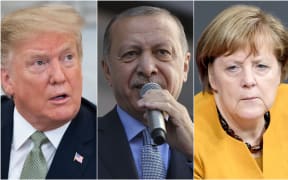 US President Donald Trump (left), Turkish President Recep Tayyip Erdogan and German Chancellor Angela Merkel (right) have all expressed sorrow and condemned the Christchurch attack.