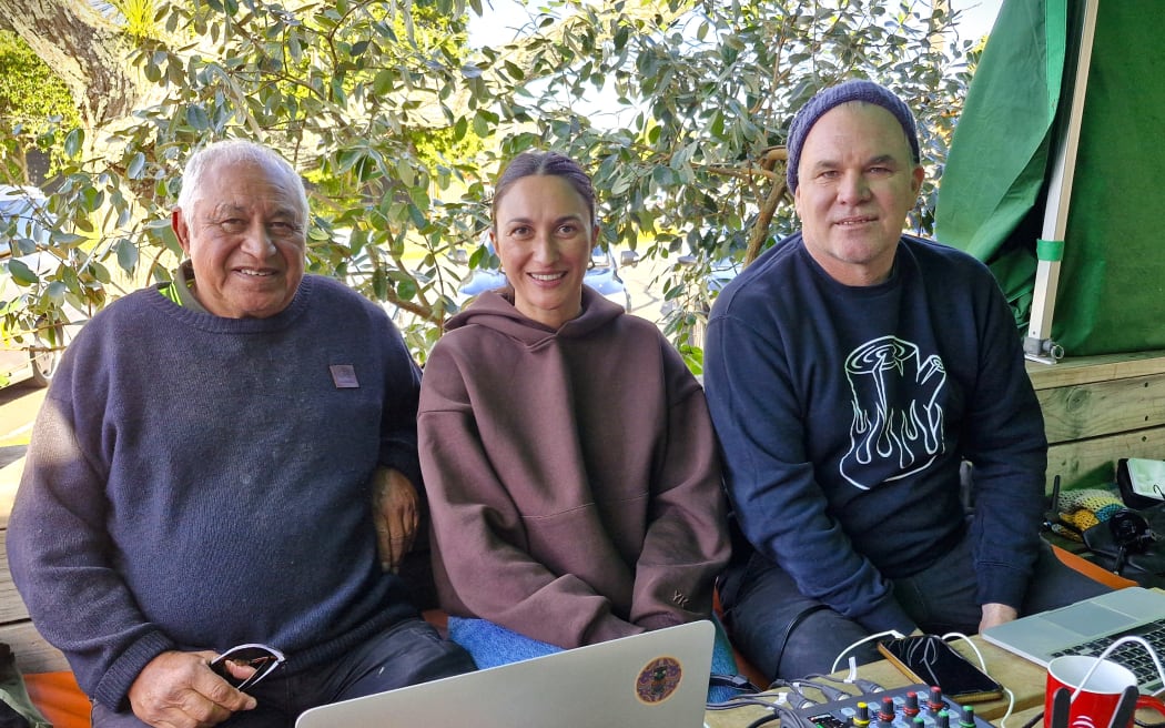 Pablo Rickard with Kara Rickard & Mark Williams in Raglan for Matariki 2024