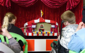 The flea circus at Earthlore Insect Theme Park.