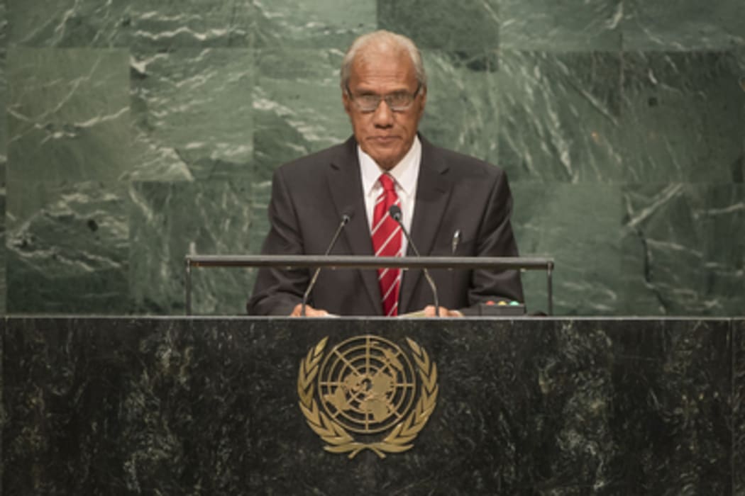 'Akilisi Pohiva speaking at the UN
