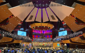 The Big Sing 2022 massed choir at Christchurch Town Hall