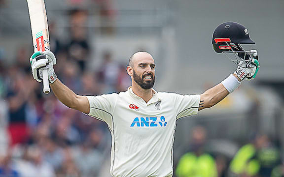 New Zealand's Daryl Mitchell celebrates his century against England during day 2 of the 3rd Test between New Zealand and England at Headingley, Leeds, England on Friday 24 June 2022.
2022 New Zealand tour to England.
© Copyright photo: Allan McKenzie / www.photosport.nz