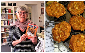 Culinary Historian, Allison Reynolds, with her book 'Anzac Biscuits: The power and spirit of an everyday national icon'.