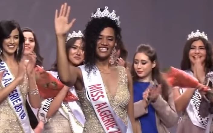 Khadija Ben Hamou, who has faced racist abuse after being crowned Miss Algeria 2019.
