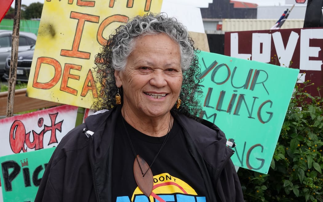 Meth protest in Kaitaia - Waitomo Papakāinga CEO Katie Murray