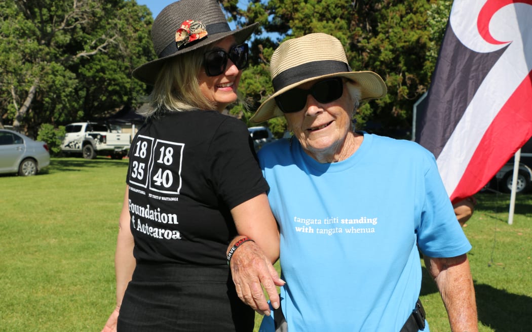 Pat Gray (right) and Ange Jones (left) are "proud Tangata Tiriti" and belong to Network Waitangi Whangārei - an organisation that provides information, education and support to implement Te Tiriti o Waitangi.