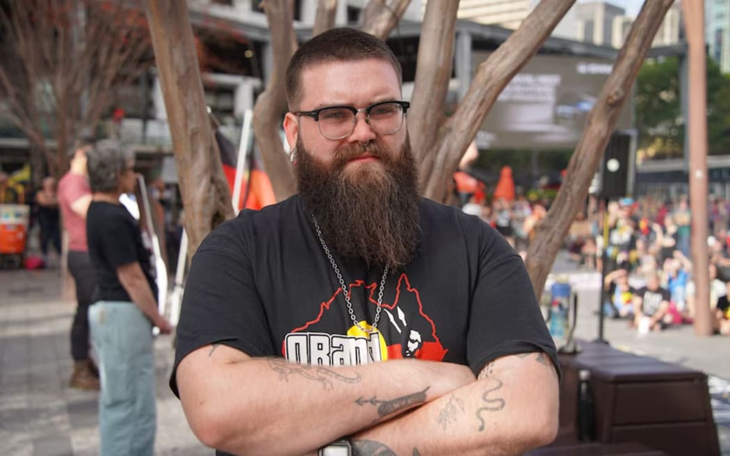 Hundreds attended the rally in Brisbane on Saturday.