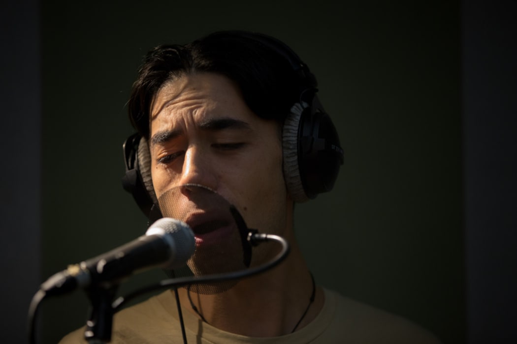 Teeks (also known as Te Karehana Gardiner-Toi) photographed at RNZ studios in Auckland.
