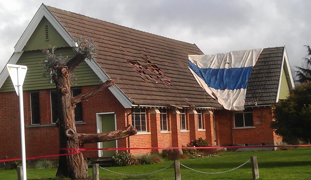 The roof of a Seddon church has been damaged.