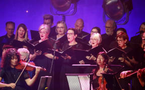 The Viva Voce Choir on stage