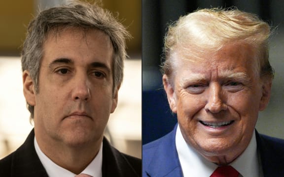 Former Trump Attorney Michael Cohen on March 15, 2023 in New York and former US President Donald Trump in New York City, on May 10, 2024. (file photo)