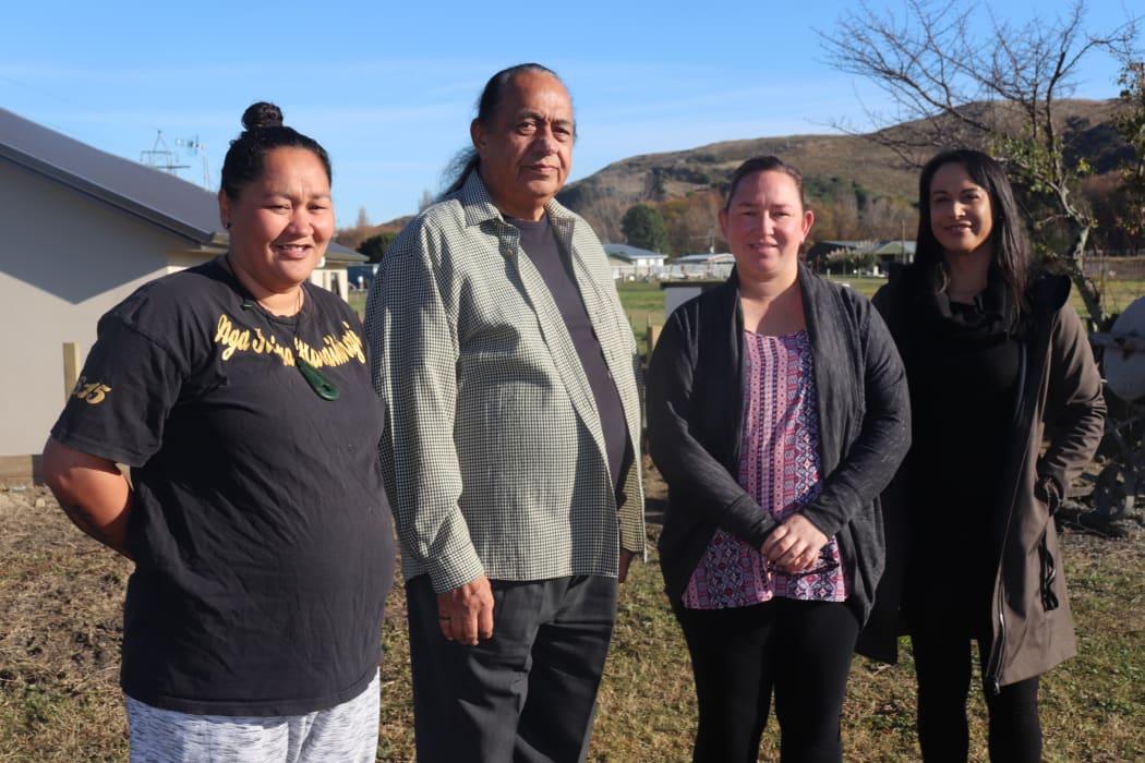 Te Hiiri papakāinga residents (from left) Kotiro Hawaikirangi, Tamati Cairns, Kandice Lawrence and Julie Ferguson.