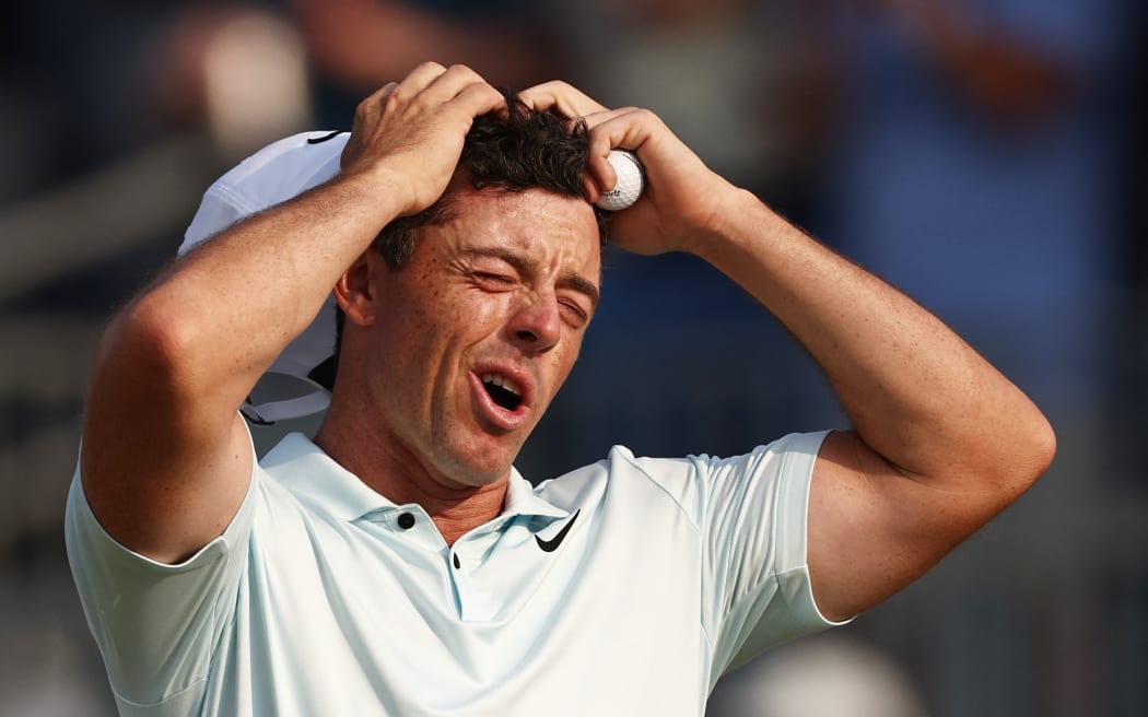 Rory McIlroy of Northern Ireland reacts after finishing the 18th hole during the final round of the 124th U.S. Open at Pinehurst Resort, North Carolina.