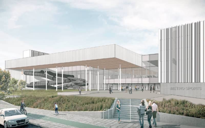 An artist’s impression of the Metro Sports Facility northern entry.