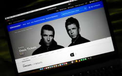 The page of Ticketmaster regarding the Oasis concerts is displayed on the screen of a laptop in London, England, on September 7, 2024.