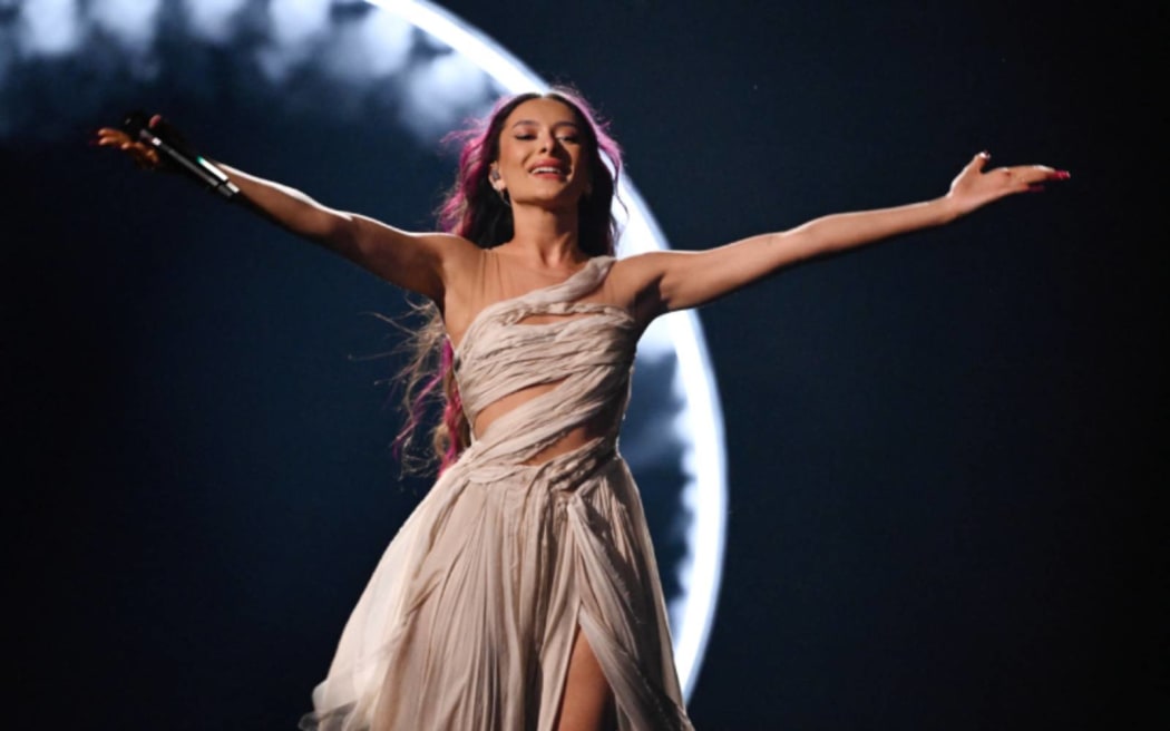 Eden Golan representing Israel with the song 'Hurricane' during the second semi-final of the 68th edition of the Eurovision Song Contest (ESC) at the Malmö Arena, in Malmö, Sweden.