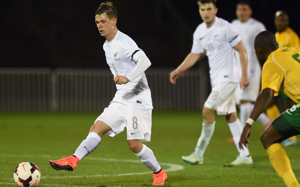 Michael McGlinchey in action during the international football friendly match between the New Zealand All Whites and South Africa at Mt Smart Stadium in Auckland in May.