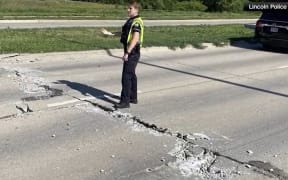 Roads in the US Midwest cracked in the heatwave.
