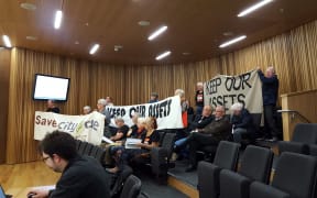 A silent protest at Christchurch Council's first full meeting of the year.