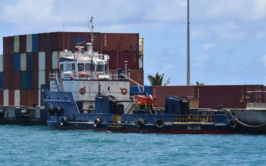 The MV Raider, which was intercepted by French authorities with 4.87 tonnes of cocaine on board mid-last month, docked at the Avatiu International Secure Port on Friday, (Saturday NZT).
