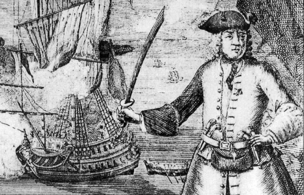 18th century engraving of pirate Henry Avery, artist unknown