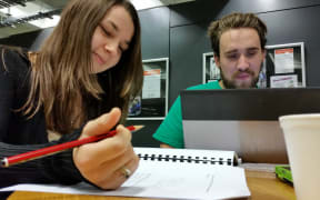 Sascha Zerjal (woman) and Sam Dickinson (man).