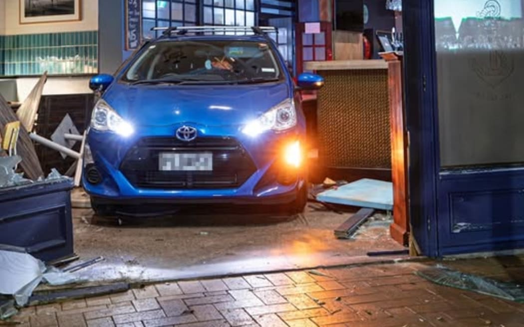 Damage to Orewa's Shoreward Gastrobar in September.