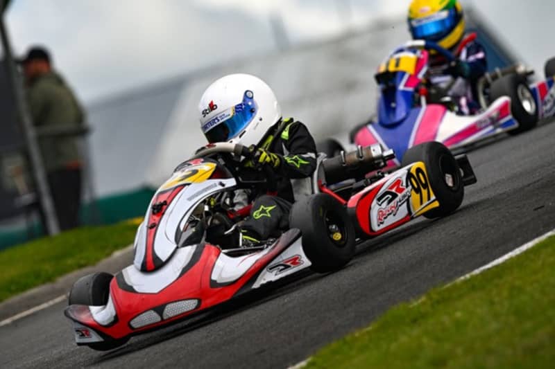 Sebastian Grant in a kart race.