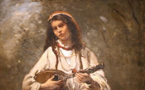 Gypsy Girl with Mandolin - c. 1870, oil on canvas by Jean-Baptiste-Camille Corot