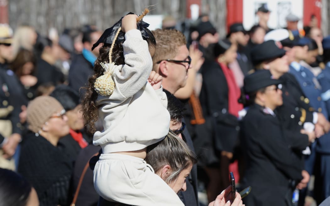 Manuhiri at Tuurangawaewae Marae during the announcement of Kuini Nga wai hono i te po on 5 September 2024.