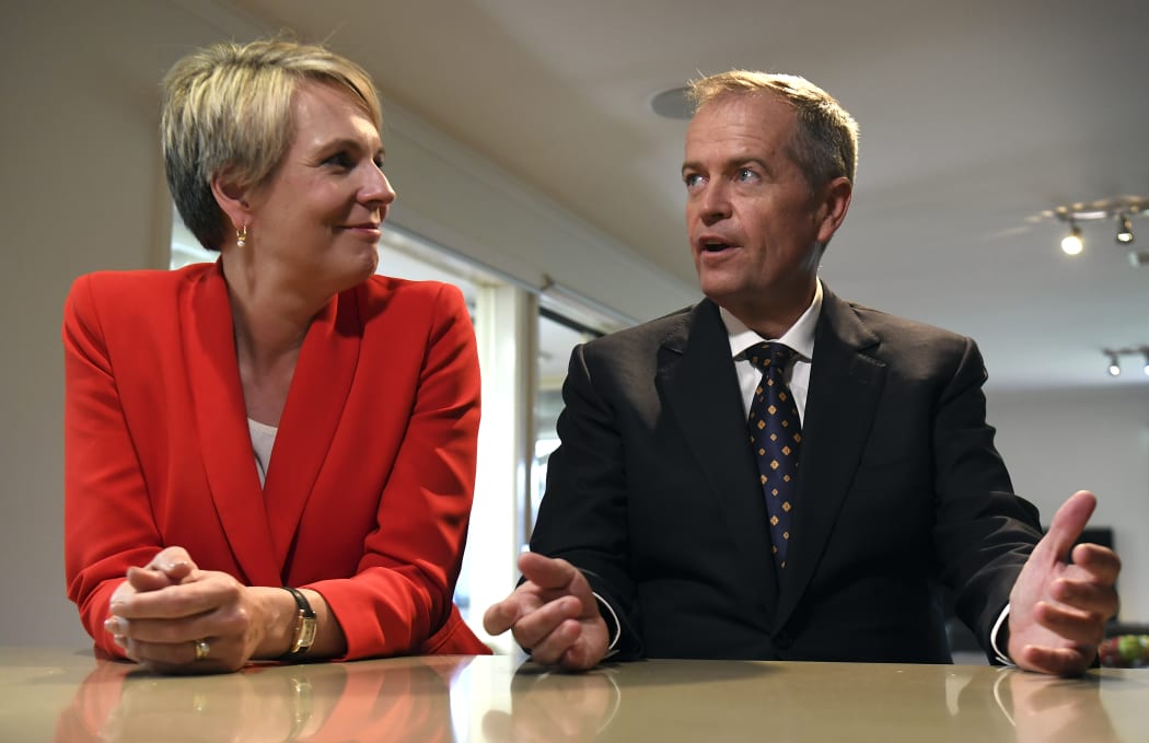 Australia's opposition Labor leader Bill Shorten and deputy leader Tanya Plibersek.